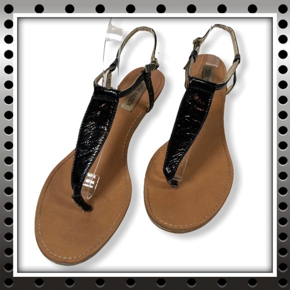 Size 9 Steve Madden T-Strap Wedge Sandals - Picture 1 of 8